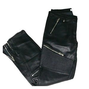 Black Leather Moto Pants